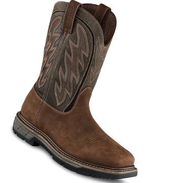 Red Wing Rio Flex 11-inch Waterproof, Safety Toe Pull-On Men's Waterproof Boots Brown | ZA 52DFM